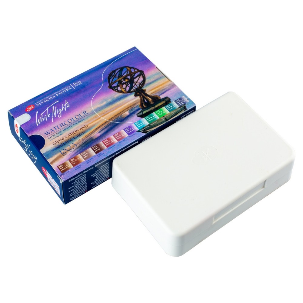 Set of watercolor paints White Nights - St. Petersburg - Earth Colors, 12 colors
