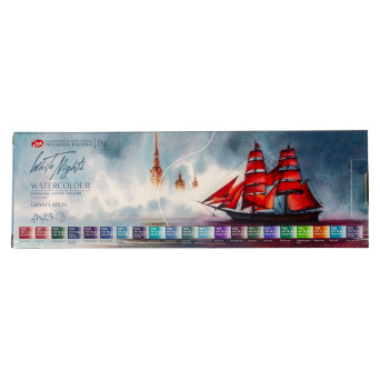 Set of watercolor paints White Nights - St. Petersburg - 21 colors