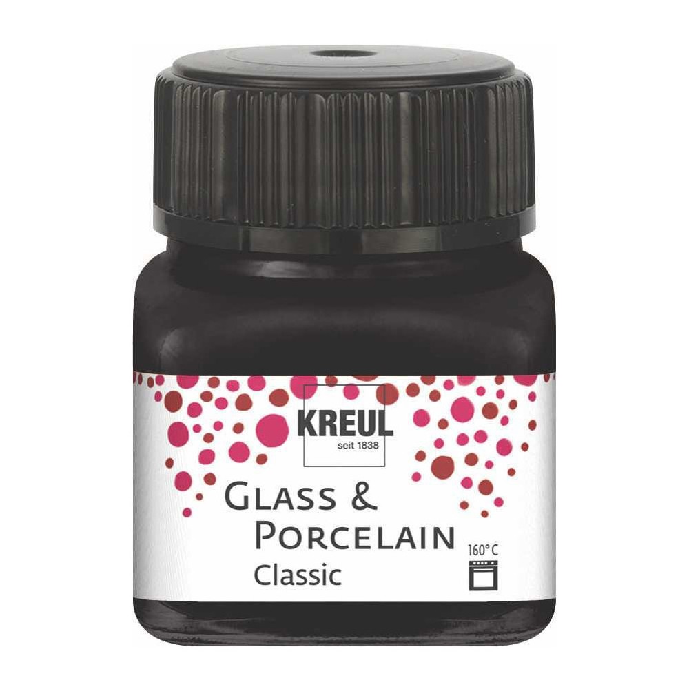 Farba do szkła i porcelany Classic - Kreul - Black, 20 ml