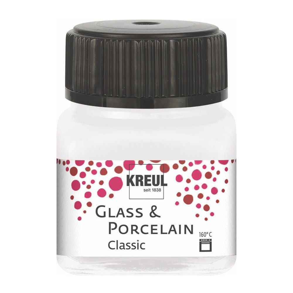 Farba do szkła i porcelany Classic - Kreul - Pearl White, 20 ml