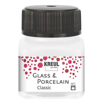 Glass & Porcelain Classic paint - Kreul - Pearl White, 20 ml