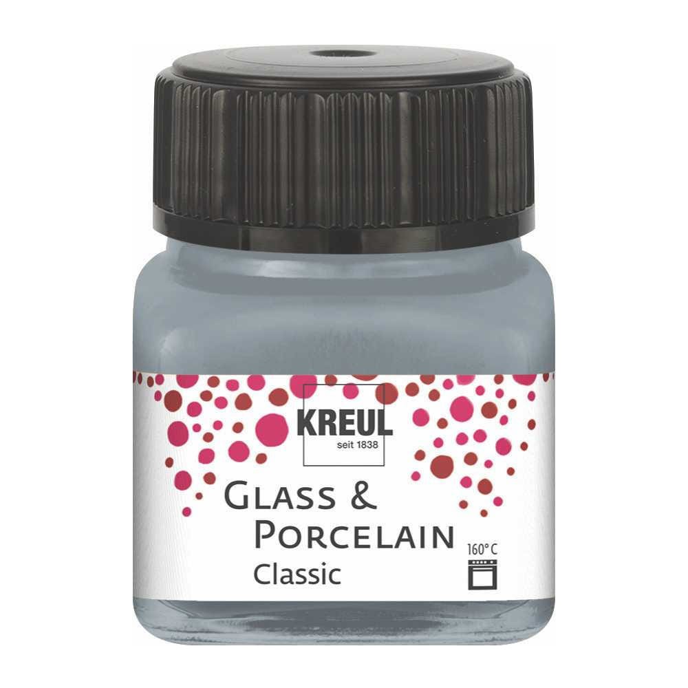 Glass & Porcelain Classic paint - Kreul - Metallic Silver, 20 ml
