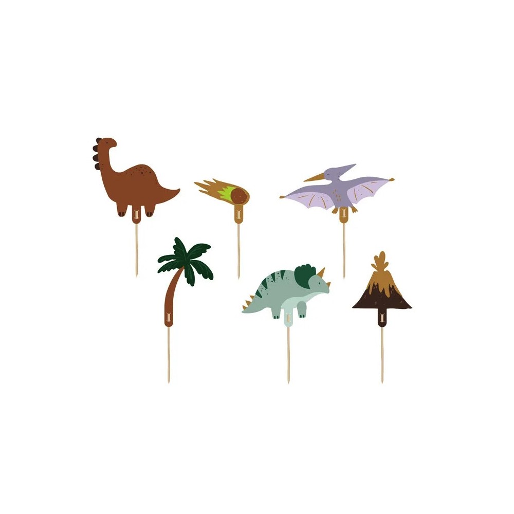 Cupcakes toppers Dinosaurs - 8-12 cm, 6 pcs.