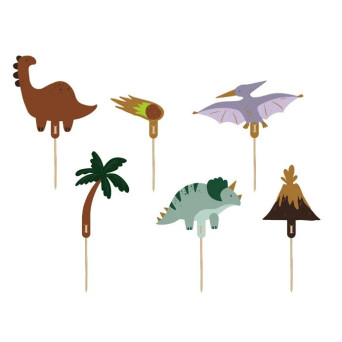 Toppery do muffinek Dinozaury - 8-12 cm, 6 szt.