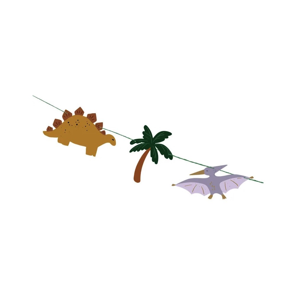 Banner Happy Birthday Dinosaurs - green, 11 x 300 cm