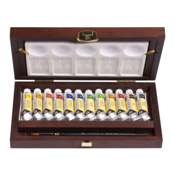 Set of Watercolour paints in wooden box Traditional - Rembrandt - 12 colors