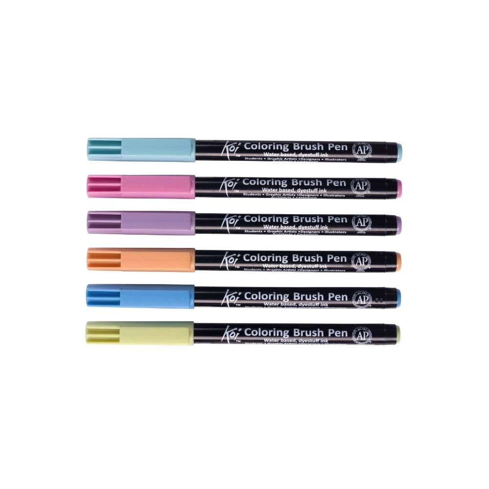 Set of Koi Coloring Brush Pens - Sakura - Earth, 6 pcs.