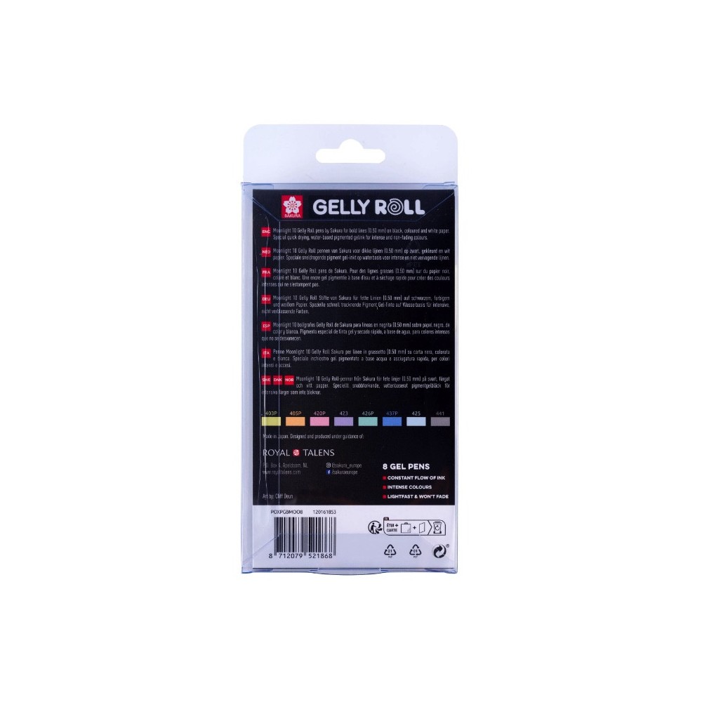 Zestaw długopisów żelowych Gelly Roll Moonlight - Sakura - 8 szt.