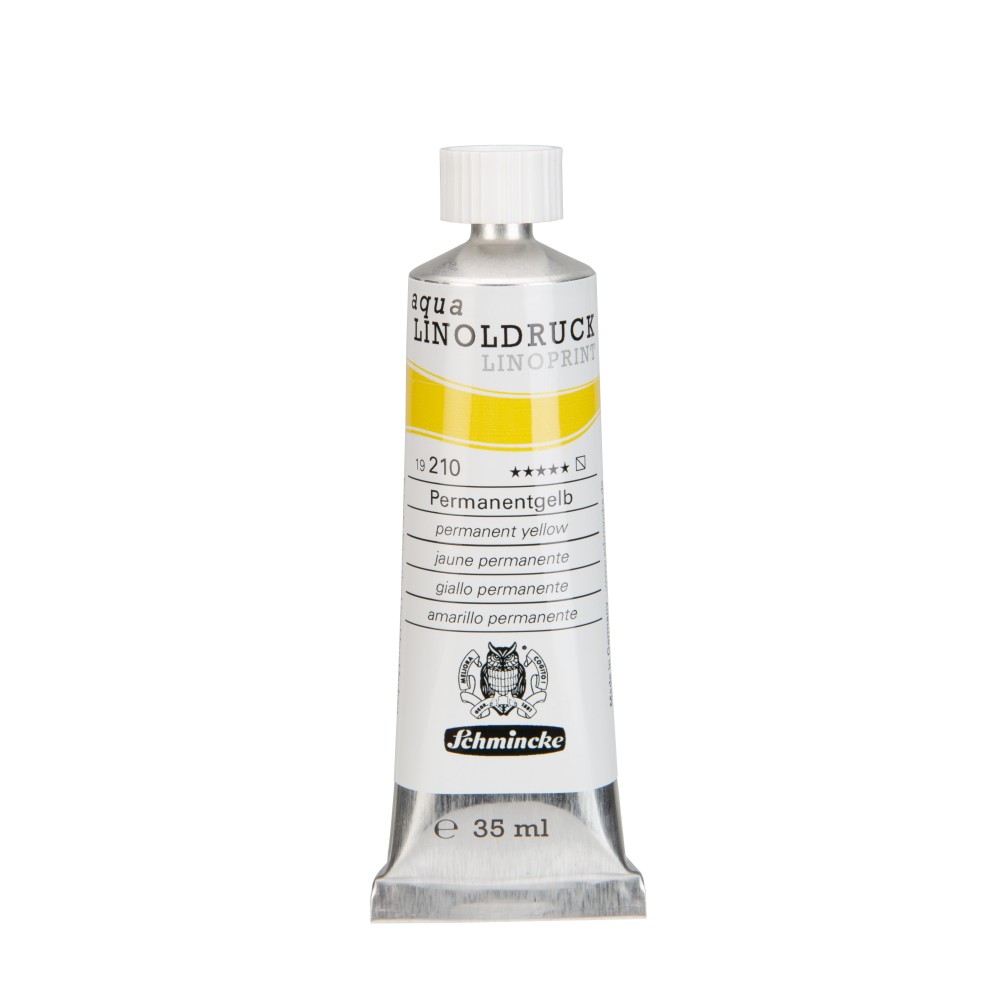 Aqua Linoprint paint - Schmincke - 210, Permanent Yellow, 35 ml