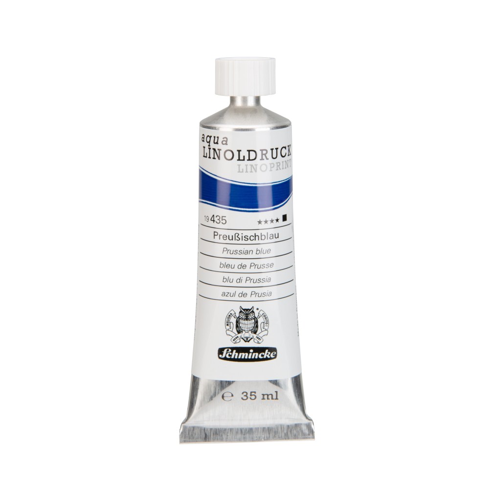 Aqua Linoprint paint - Schmincke - 435, Prussian Blue, 35 ml