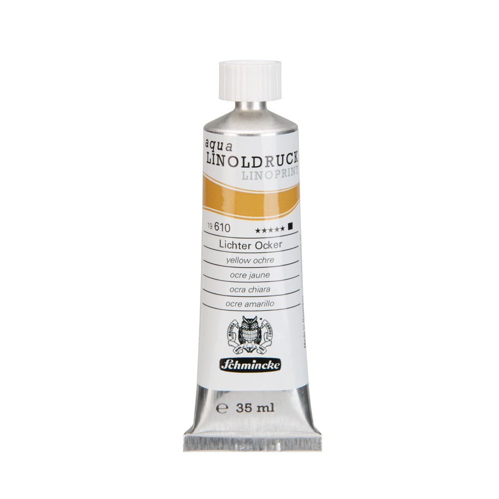 Aqua Linoprint paint - Schmincke - 610, Yellow Ochre, 35 ml