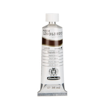 Aqua Linoprint paint - Schmincke - 630, Sepia Brown, 35 ml