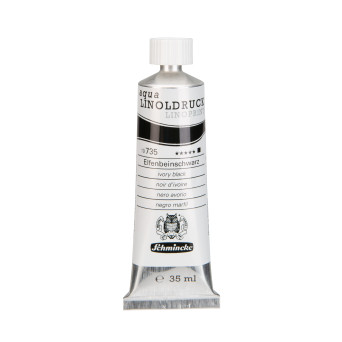 Aqua Linoprint paint - Schmincke - 735, Ivory Black, 35 ml