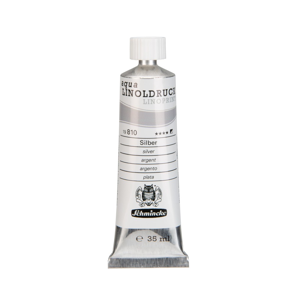 Aqua Linoprint paint - Schmincke - 810, Silver, 35 ml
