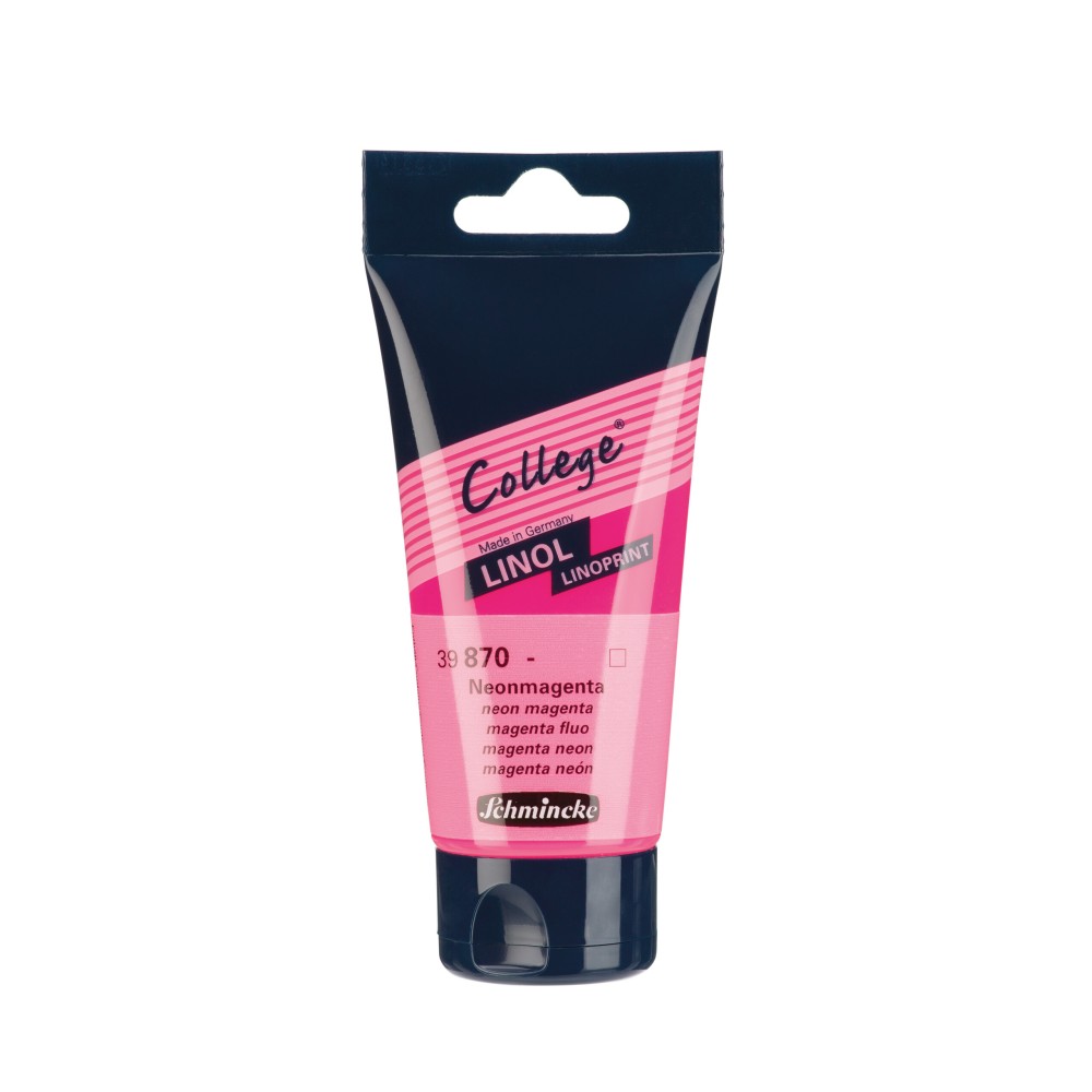 College Linoprint paint - Schmincke - 870, Neon Magenta, 75 ml