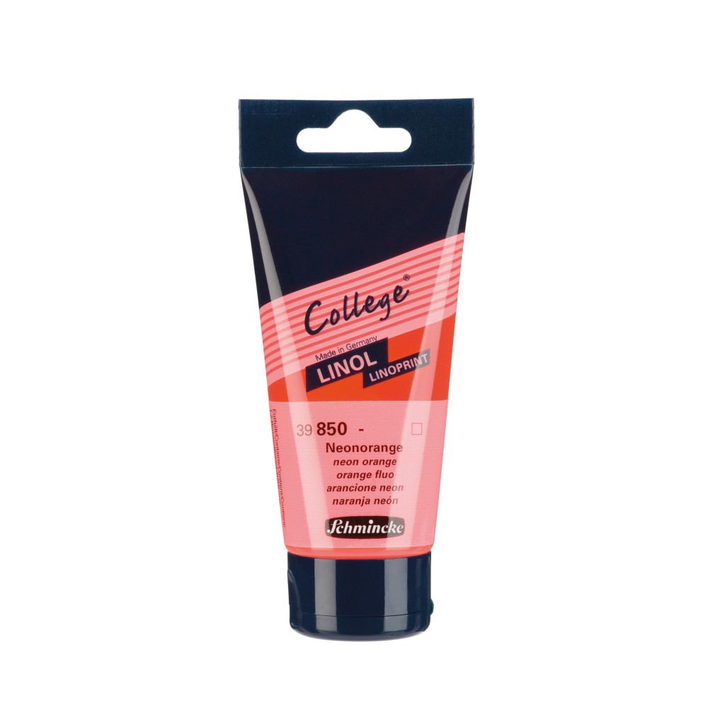 College Linoprint paint - Schmincke - 850, Neon Orange, 75 ml