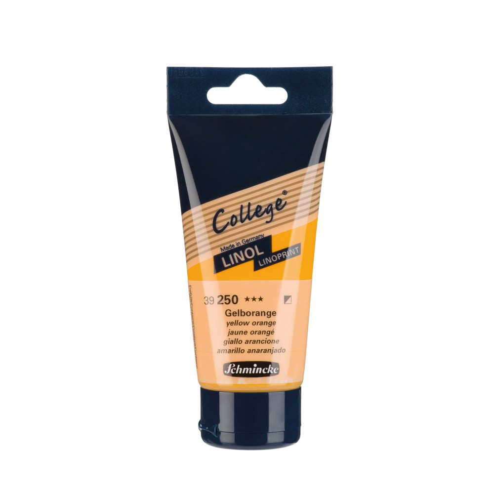 College Linoprint paint - Schmincke - 250, Yellow Orange, 75 ml