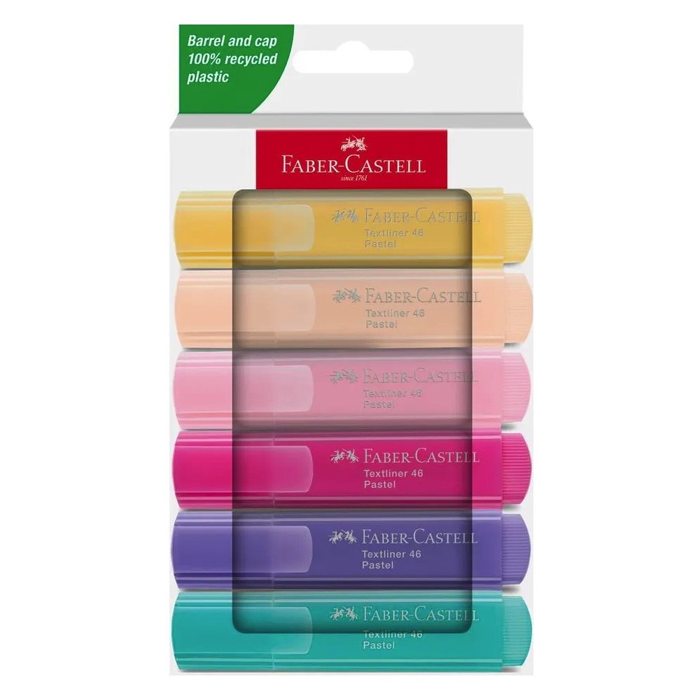 Set of pastel highlighters - Faber-Castell - 6 pcs.