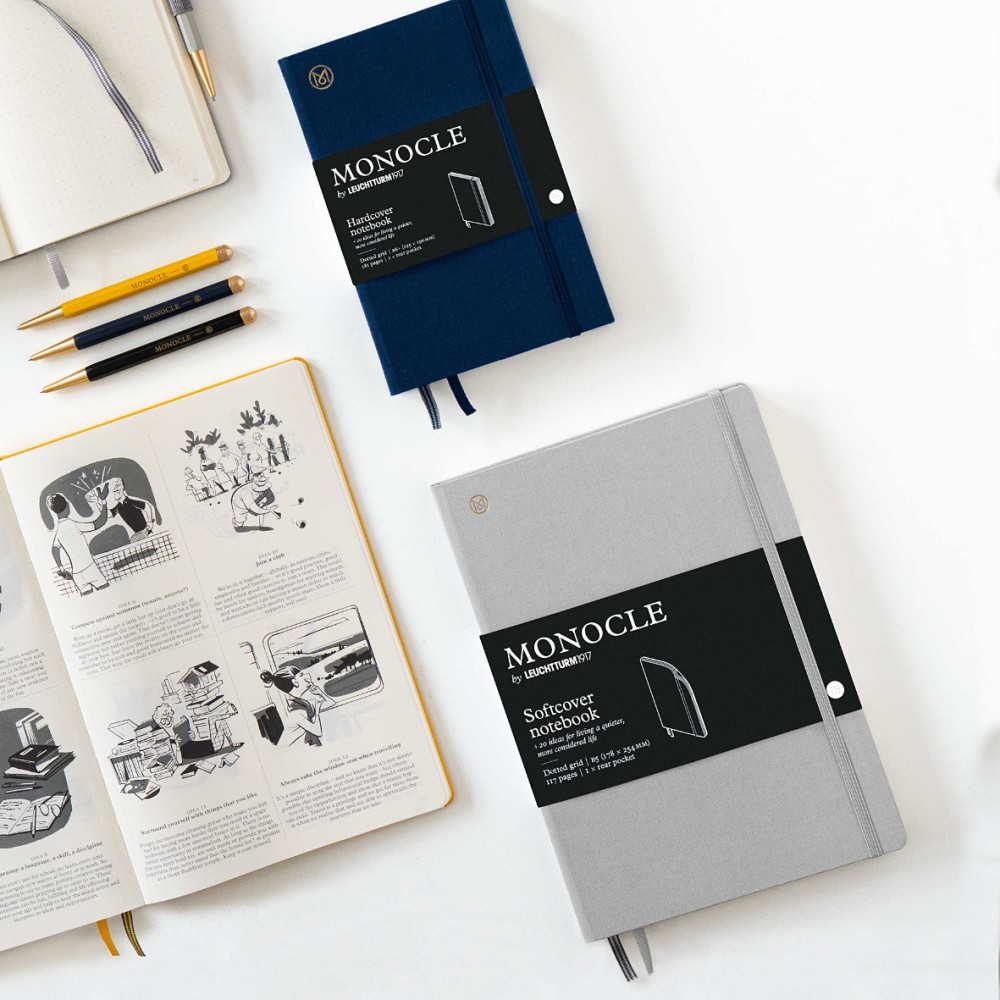 Notatnik Monocle B5 - Leuchtturm1917 - w kropki, twarda okładka, Navy, 80 g