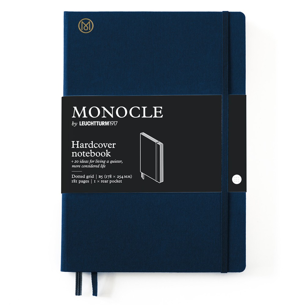 Notatnik Monocle B5 - Leuchtturm1917 - w kropki, twarda okładka, Navy, 80 g