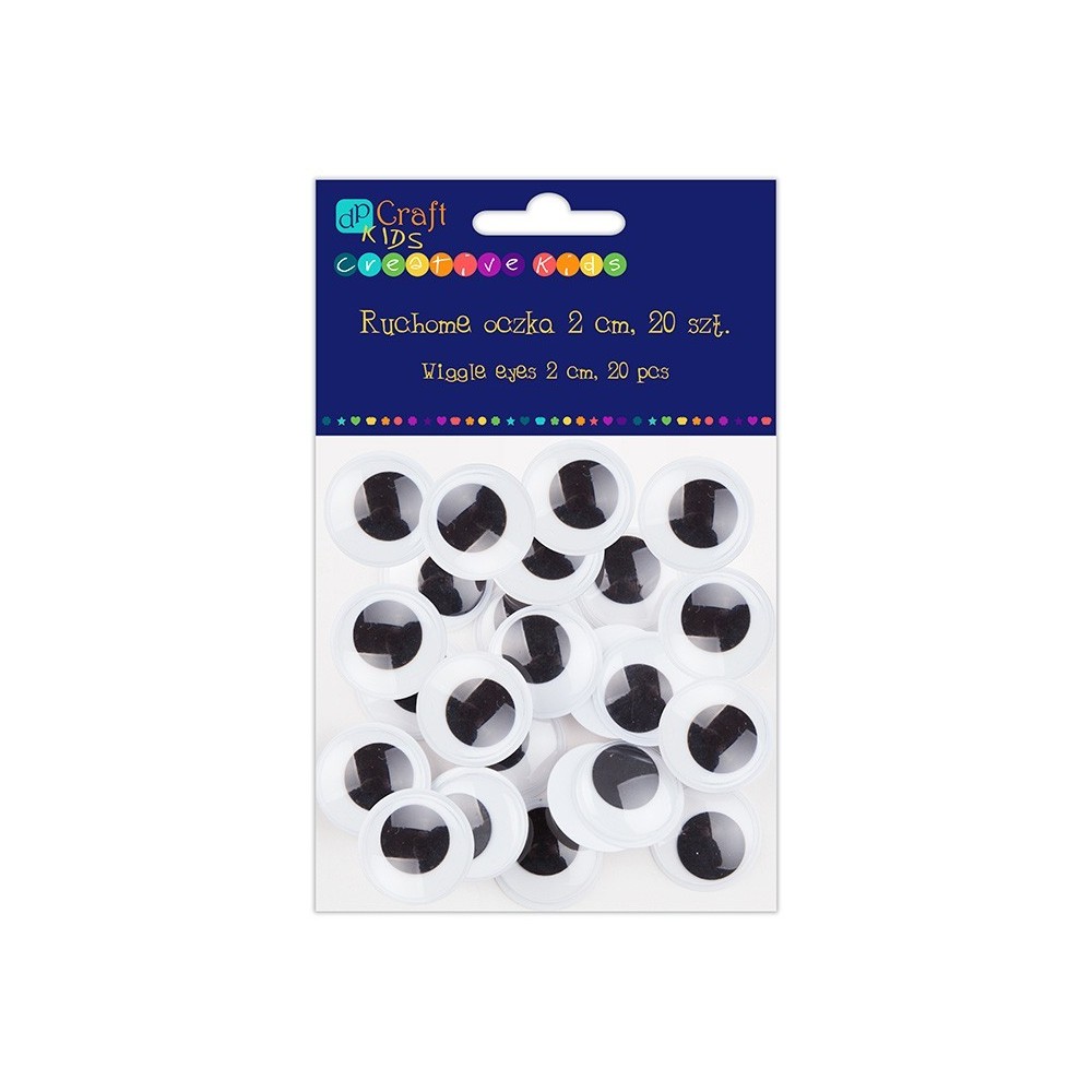 WIGGLE EYES 2 CM, 20 PCS