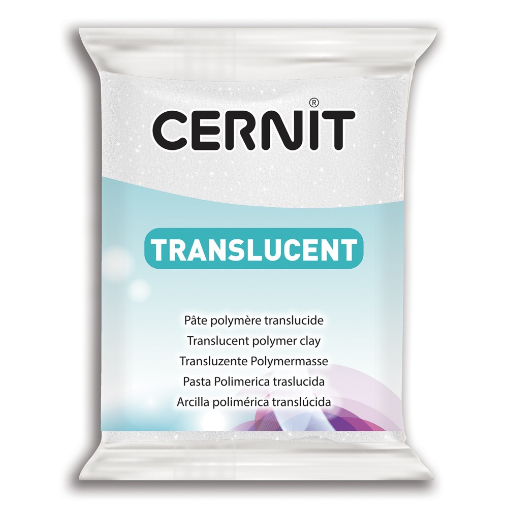 Masa termoutwardzalna Translucent - Cernit - 010, Glitter White, 56 g