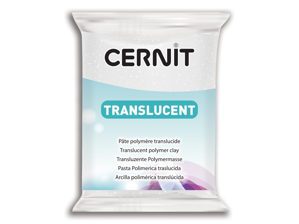 Masa termoutwardzalna Translucent - Cernit - 010, Glitter White, 56 g