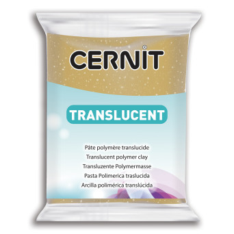 Masa termoutwardzalna Translucent - Cernit - 050, Glitter Gold, 56 g