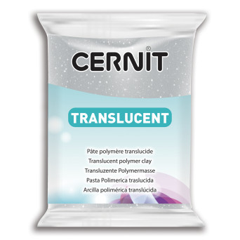 Masa termoutwardzalna Translucent - Cernit - 080, Glitter Silver, 56 g