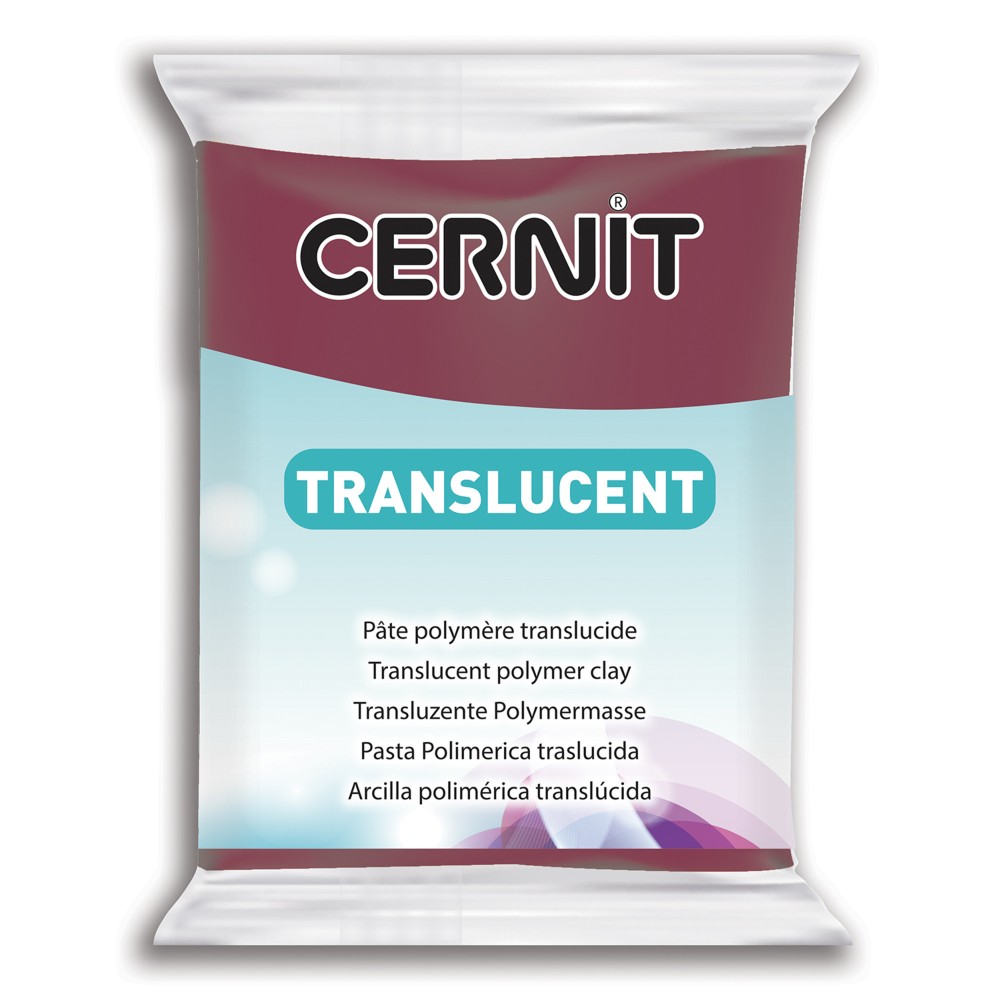 Masa termoutwardzalna Translucent - Cernit - 411, Wine Red, 56 g
