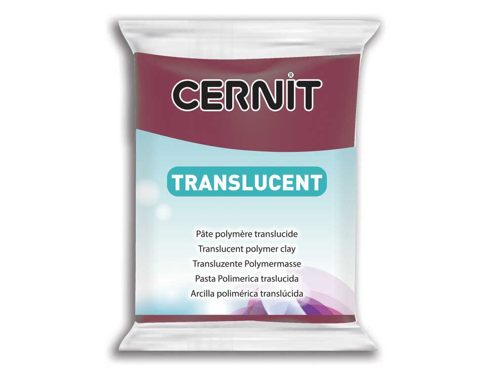 Masa termoutwardzalna Translucent - Cernit - 411, Wine Red, 56 g