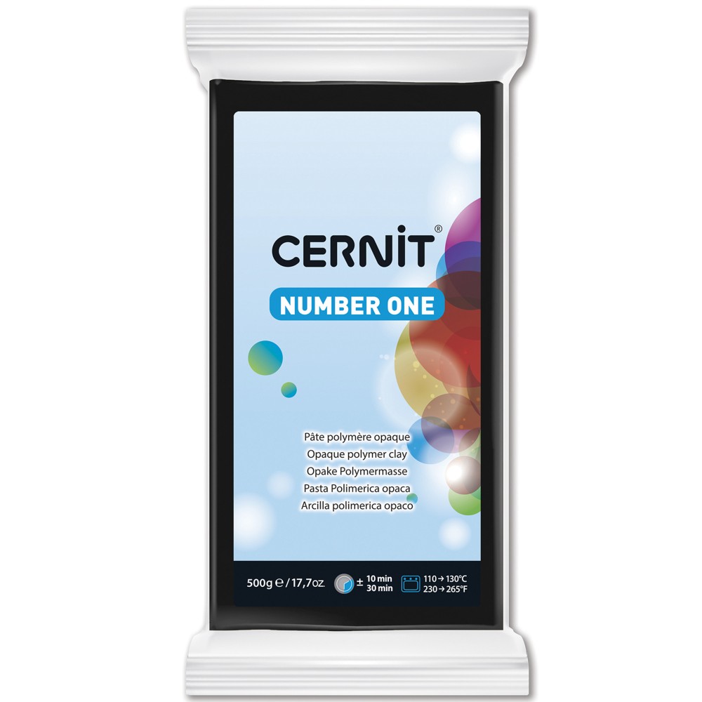 Polymer modelling clay Number One - Cernit - 100, Black, 500 g