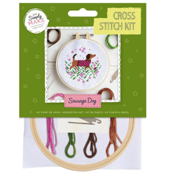 Cross Stitch Kit - doCrafts - Rainbow - Sausage Dog