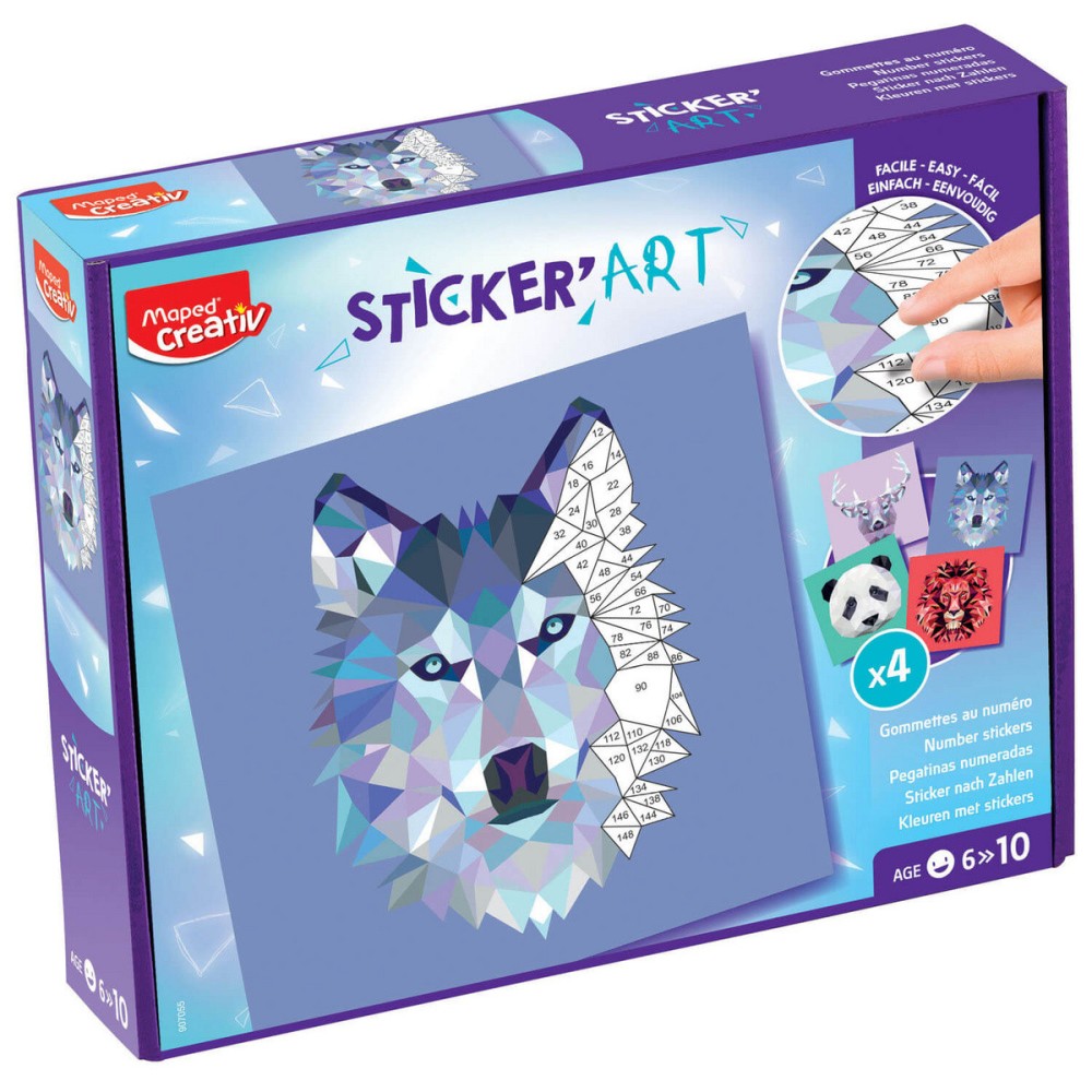 Zestaw przyklejanie po numerach Sticker Art dla dzieci - Maped - 4 szt.