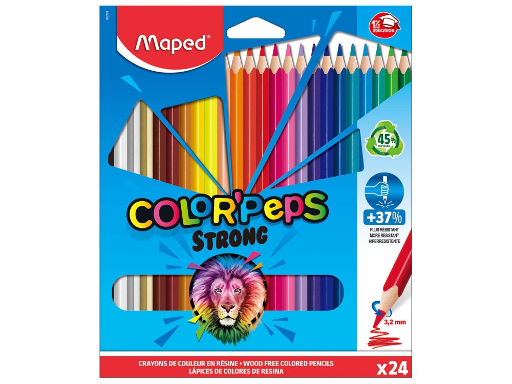 Color' Peps Strong colored pencils for kids - Maped - 24 pcs.