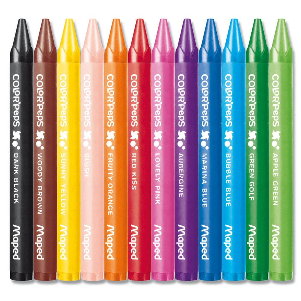 Color' Peps Wax colored pencils for kids - Maped - 12 pcs.