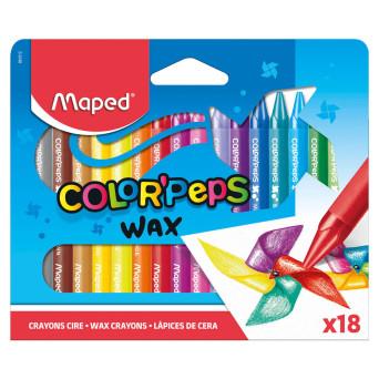 Kredki świecowe Color' Peps Wax dla dzieci - Maped - 18 kolorów
