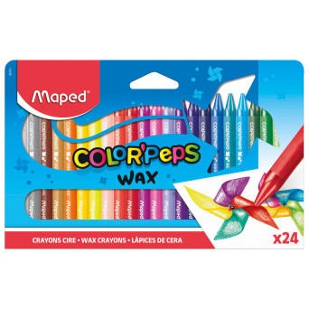 Color' Peps Wax colored pencils for kids - Maped - 24 pcs.