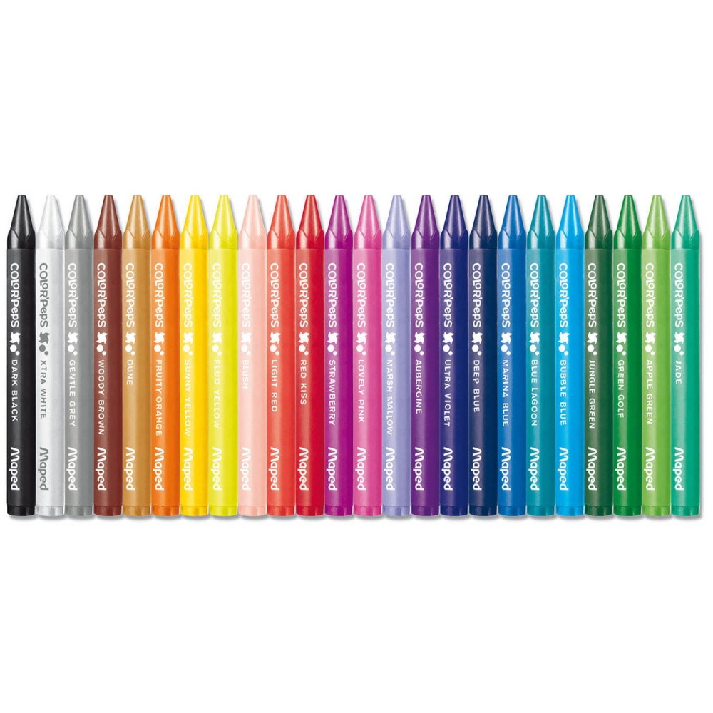 Color' Peps Wax colored pencils for kids - Maped - 24 pcs.