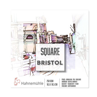 Blok Square Bristol - Hahnemühle - 10,5 x 10,5 cm, 250 g, 15 ark.