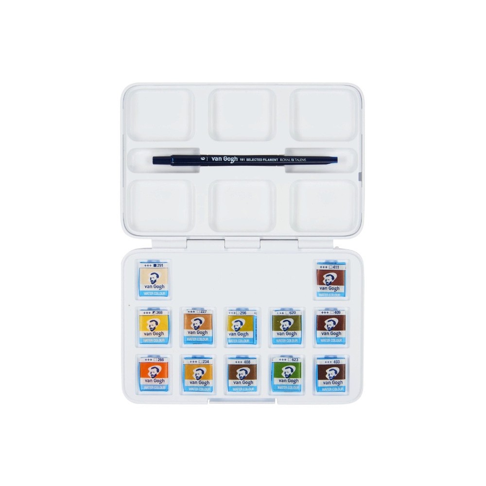 Watercolor paints Pocket Box Shades of Nature - Van Gogh - 12 colors