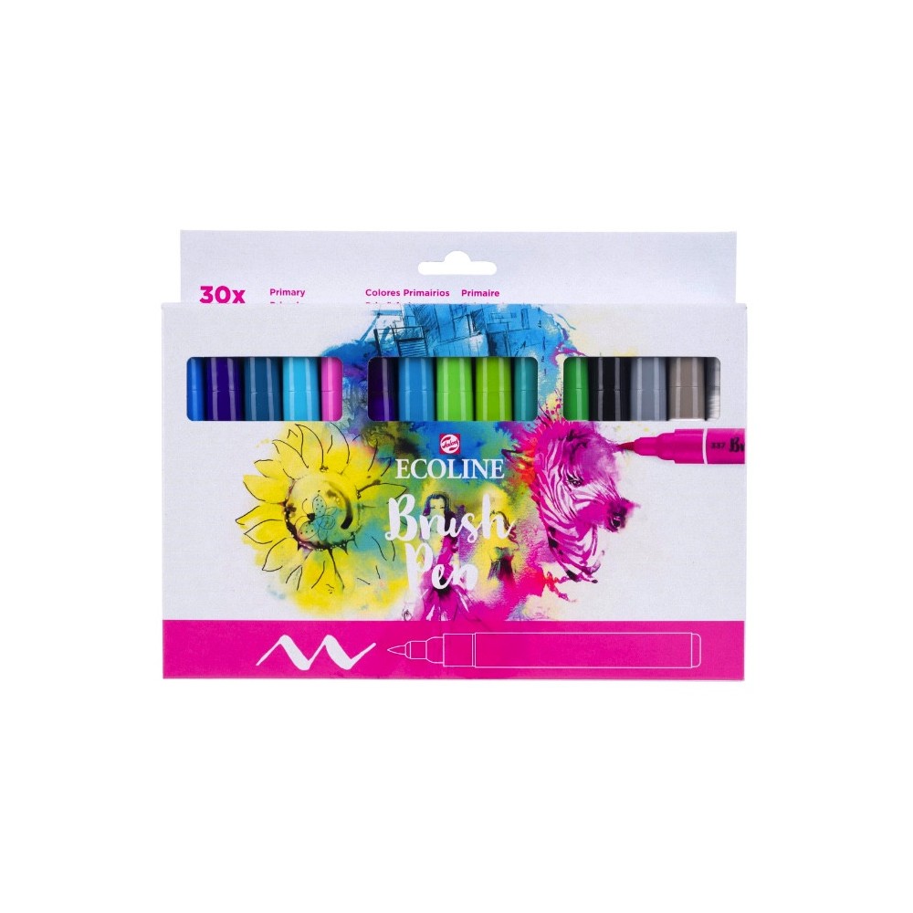 Brush Pen watercolor set Ecoline Primary - Talens - 30 pcs.