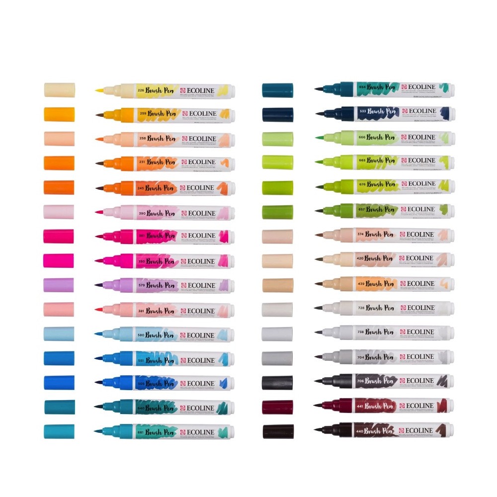 Brush Pen watercolor set Ecoline Additional - Talens - 30 pcs.