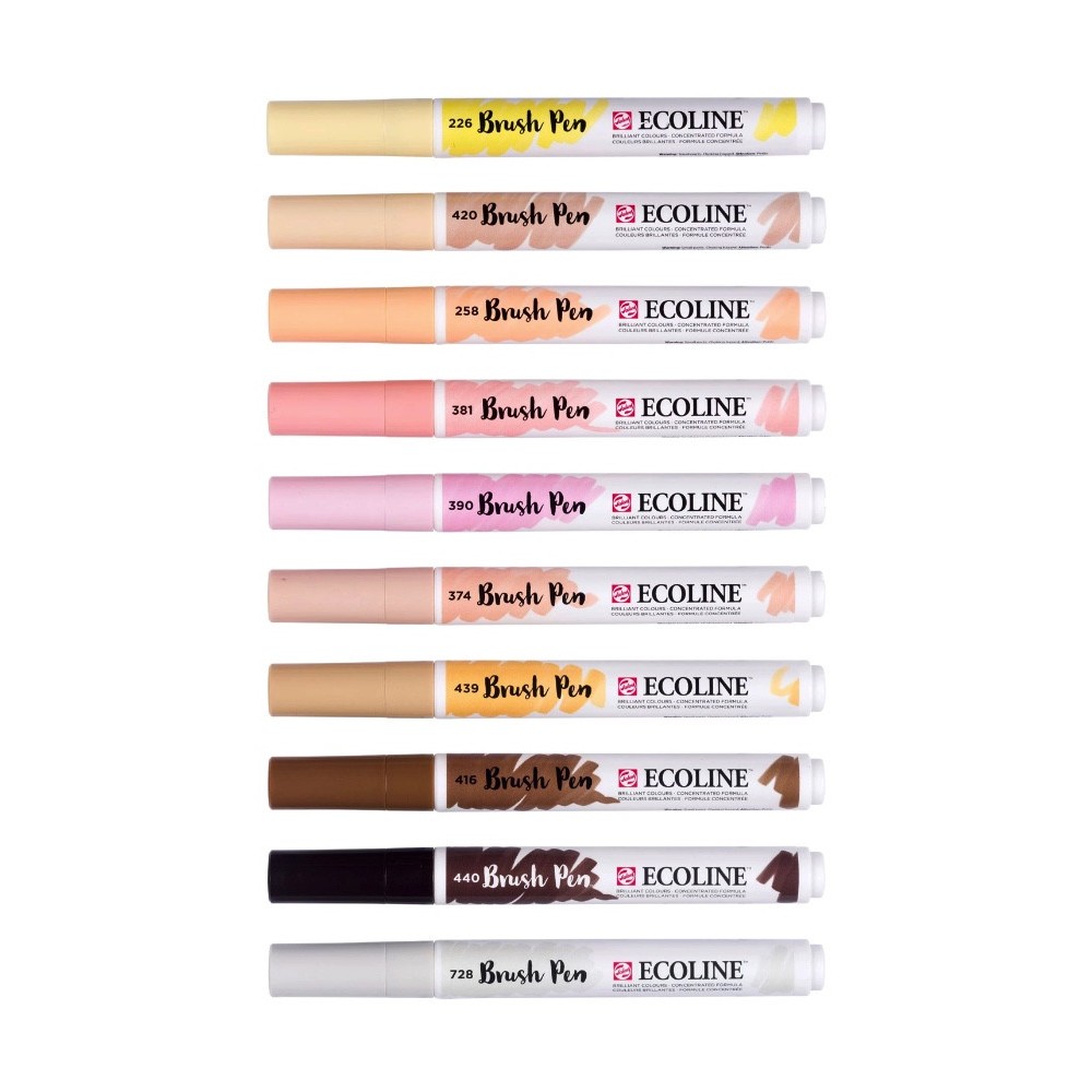 Brush Pen watercolor set Ecoline Portrait - Talens - 10 pcs.