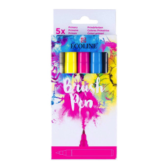 Brush Pen watercolor set Ecoline Primary - Talens - 5 pcs.