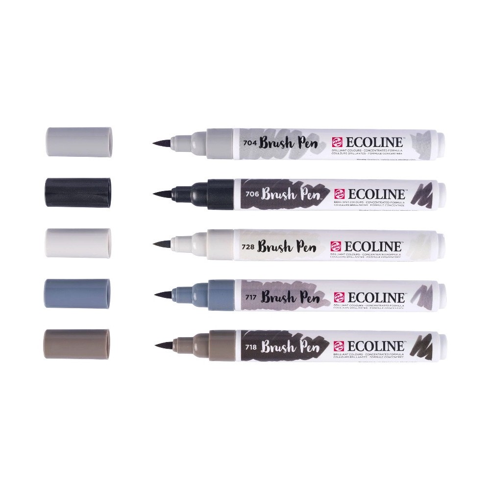 Brush Pen watercolor set Ecoline Shadow - Talens - 5 pcs.