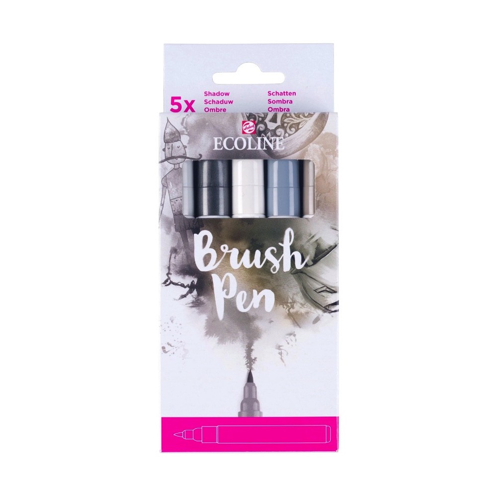 Brush Pen watercolor set Ecoline Shadow - Talens - 5 pcs.