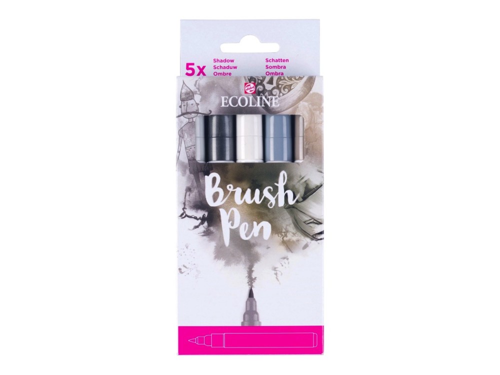 Zestaw pisaków pędzelkowych Ecoline Shadow - Talens - 5 szt.