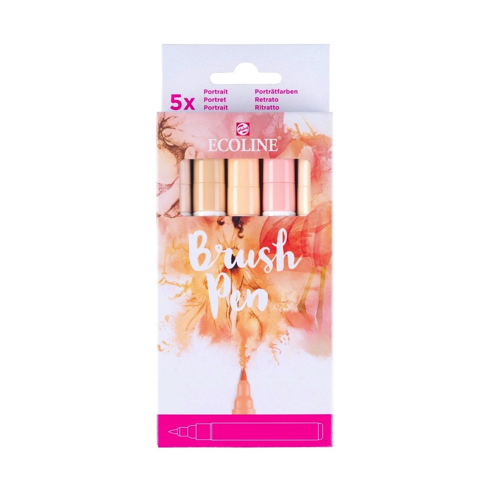 Brush Pen watercolor set Ecoline Portrait - Talens - 5 pcs.