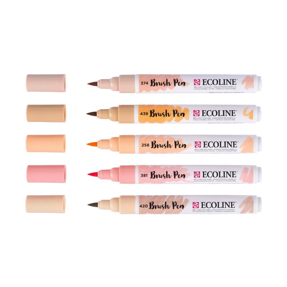 Brush Pen watercolor set Ecoline Portrait - Talens - 5 pcs.